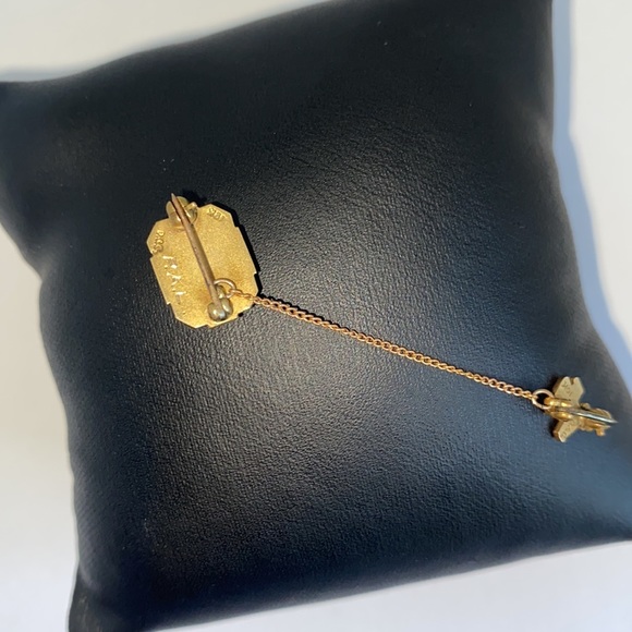 Vintage Men’s 1944 10k Gold Chain Tie Pin - Picture 4 of 5